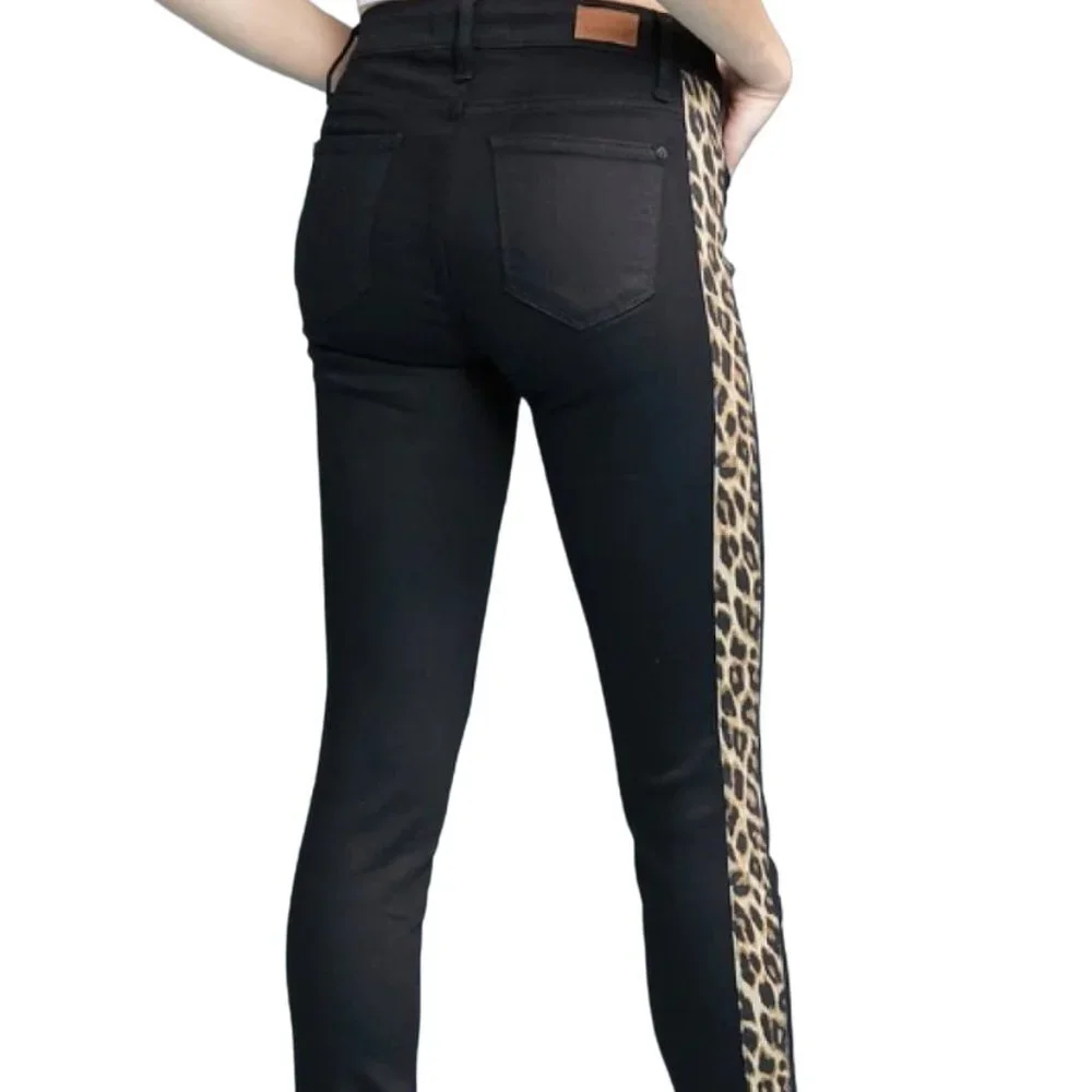 Judy Blue Tuxedo Black Leopard Stripe Skinny Jeans Size 5/27